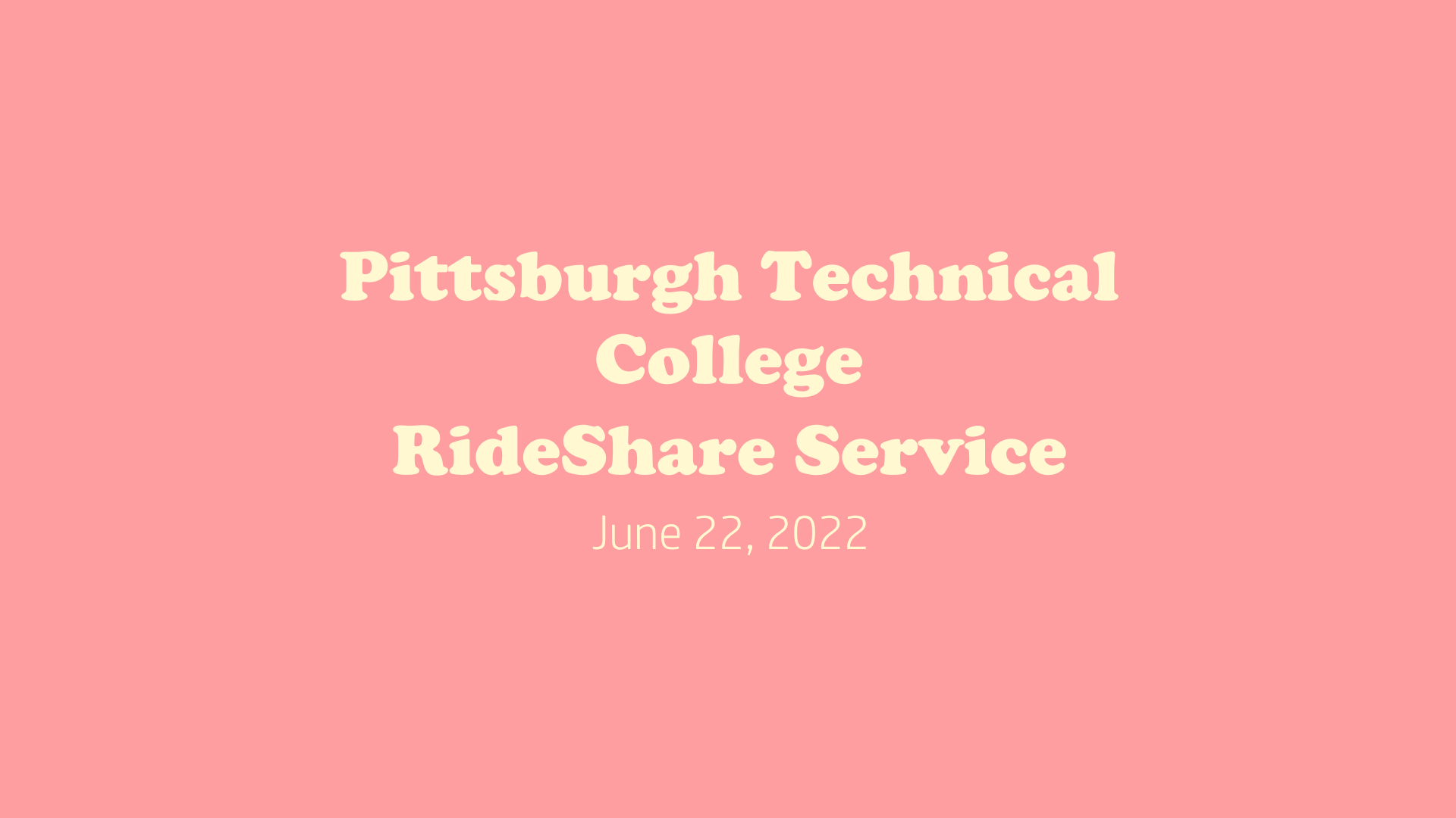 Pittsburgh Technical College RideShare Service